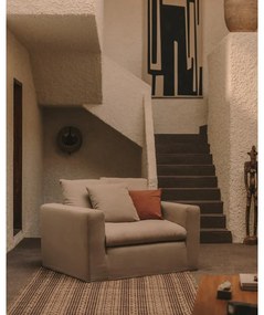 Antracitové ľanové kreslo Nora – Kave Home