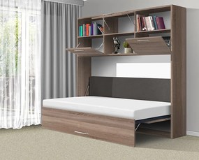 Nabytekmorava Sklápacia posteľ VS1056 MAX, 200x120cm farba lamina: dub sonoma tmavá, Varianta dverí: matné