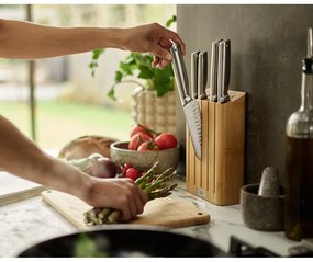 Súprava nožov so stojanom 5 ks z nehrdzavejúcej ocele Elevate Bamboo – Joseph Joseph