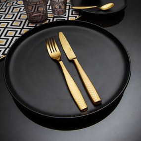 Príborový set 24 ks - Gaya All Satin zlatý - Chevron - 128499
