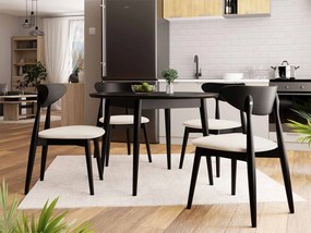 Okrúhly stôl Vidariko FI 120 so 4 stoličkami ST80 01, Farby: čierny, Potah: Magic Velvet 2250 Mirjan24 5903211161599