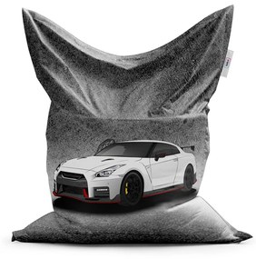Sablio Sedací vak Nissan GTR 35 Sivý - 150x100 cm