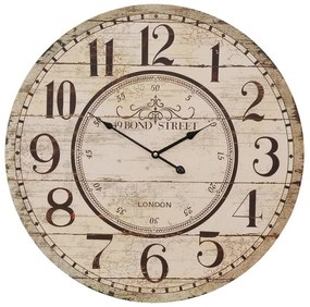Béžové antik nástenné hodiny Bond Street - Ø 60*5 cm / 1*AA