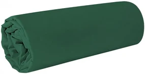 Tmavo zelená napínacia plachta na posteľ 160 x 210 cm