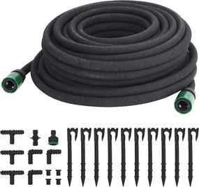 Záhradná priesaková hadica, čierna 0,6" 25 m, guma