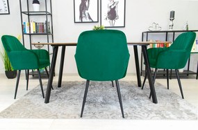 Vintino kreslo LUGO Velvet - smaragdovo zelena farba, nohy čierne - vintino.sk