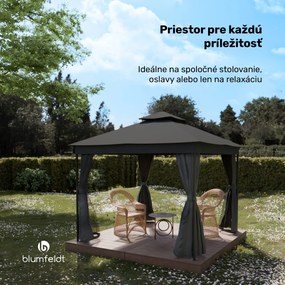 Blumfeldt Altánok Mondo Dual 3x3 s dvojitou strechou a sieťou proti hmyzu