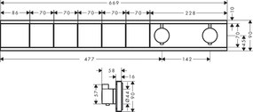 Hansgrohe RainSelect, podomietkový termostatický modul pre 5 spotrebičov, čierna matná, HAN-15384670