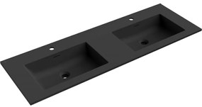 Mexen Otis, dvojité umývadlo zapustené do dosky 141 × 46,5 cm, čierna matná, 25181471D