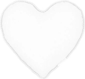 Mini Boho vankúš srdca s bublinkami biely 38 cm