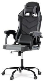 Autronic BONTEC Herné kreslo, hojdací mechanizmus, šedá ekokoža, KA-L626 GREY Farba: Šedá