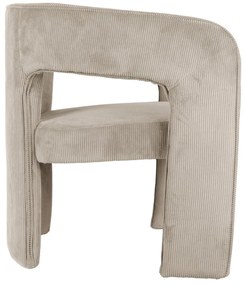 Béžové menčestrové kreslo Vigor – Leitmotiv