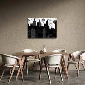 Obraz - Mesto s nápismi a vzormi (70x50 cm)