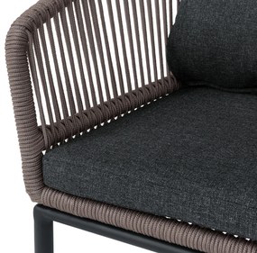 Jedálenské kreslo s okrúhlou opierkou a textilným výpletom