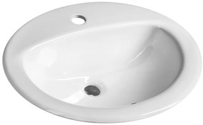Aqualine Aqualine, Keramické umývadlo zápustné 52x45cm, biela, 55227