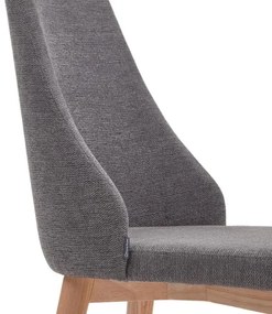 Čalúnená stolička TREND tmavo sivá jaseňové drevo