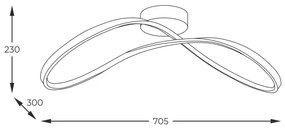 Zuma Line 19600C-BK - LED Prisadený luster ERDA LED/45W/230V 3000/4000/6000K
