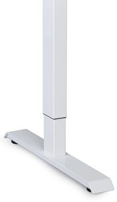 Rohový výškovo nastaviteľný stôl, 180x120 cm, 1 motor, L/P, biela podnož, sivá