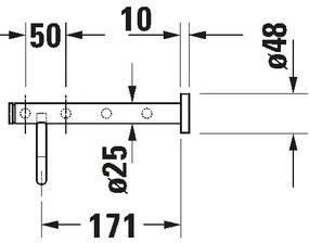 Duravit 99251000 - Nástenný vešiak na uteráky D-CODE 65 cm lesklý chróm