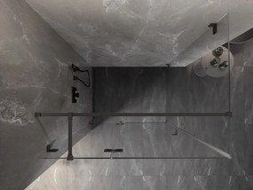 Mexen Lunar T, výklopný ľavý sprchový kút 125 x 110 cm, 8mm číre sklo, grafitový profil, 834T-125-110-95-00-L