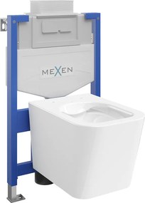 Mexen Teo podomietková WC sada rám Fenix XS-U s WC mísou, biely lesk - 6853385XX00