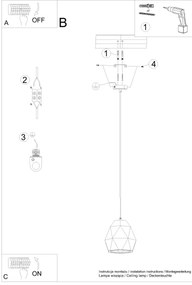 Sollux SL.1251 - Luster na lanku MINT 1xE27/15W/230V keramika