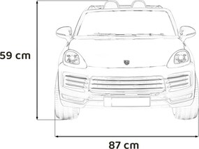 Ramiz Elektrické autíčko Porsche Cayenne S na batérie pre deti biely lak SUV + diaľkové ovládanie