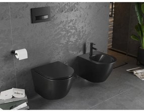 Mexen Lena Rimless závesné WC so sedátkom s pomalým zatváraním, čierna matná - 30221085
