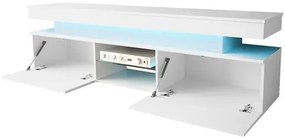 TV stolík/skrinka s LED osvetlením Lestirola 2D 190, Farba: čierna / čierny lesk