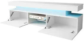 TV stolík/skrinka s LED osvetlením Lestirola 2D 190, Farba: čierna / čierny lesk