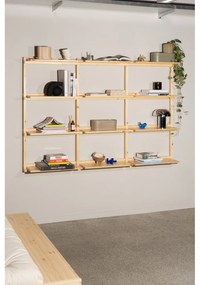 Nástenná knižnica z borovicového dreva v prírodnej farbe 192x127 cm Groove – Karup Design