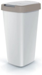 Odpadkový kôš s farebným vekom, 25 l, hnedá / sivá
