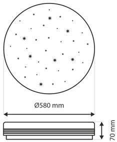 LED Stmievateľné stropné svietidlo VENTA LED/60W/230V 2700-6500K + diaľkové ovládanie