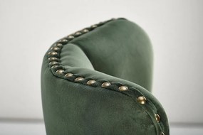 Barová stolička VANITAS — oceľ, látka, zelená