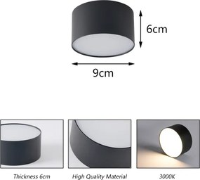 BRILAGI - LED Vonkajšie stropné svietidlo FORIS LED/9W/230V pr. 9 cm čierna IP44