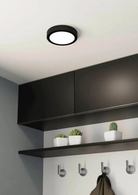 EGLO LED stropné osvetlenie do kúpeľne FUEVA 5, 11W, teplá biela, 16cm, okrúhle, čierne