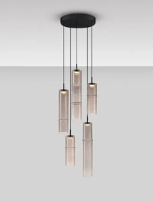 Dizajnový luster Sano 5 Smoky