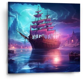 Sablio Obraz Magická plachetnica pod mesiacom - 50x50 cm