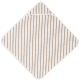 Osuška s kapucňou froté 75x75cm Stripe Olive Green