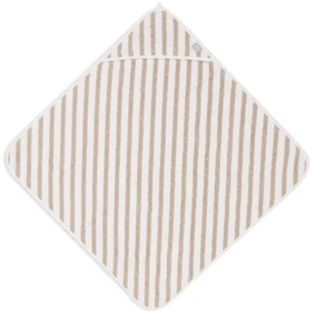 Osuška s kapucňou froté 75x75cm Stripe Olive Green