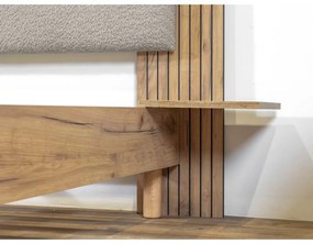 Svetlosivá dvojlôžková posteľ s roštom 140x190 cm Lior – Bobochic Paris