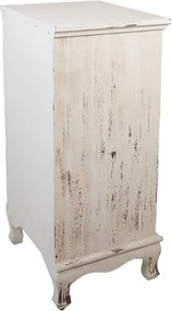 Bielo-hnedá antik drevená komoda so šuplíkmi Vivvien - 44*35*81 cm
