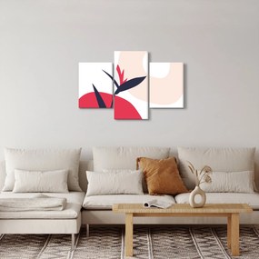 Obraz - Ružová florálna abstrakcia N⁰1 (90x60 cm)