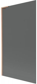 Mexen Next L, 1-krídlová vaňová zástena 100 x 150 cm, 6mm šedé sklo, medený profil, 895-100-000-03-40-65
