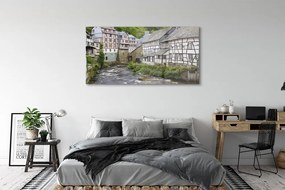 Obraz na akrylátovom skle Germany staré budovy river 140x70 cm