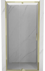 Mexen Exo, výklopné sprchové dvere 125 cm, číre sklo, zlatá, 819-125-000-50-00