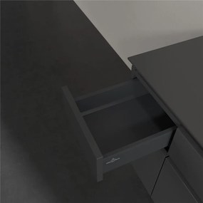 VILLEROY &amp; BOCH Legato závesná skrinka pod umývadlo na dosku (umývadlo v strede), 5 zásuviek, 1200 x 500 x 550 mm, Glossy Grey, B57800FP