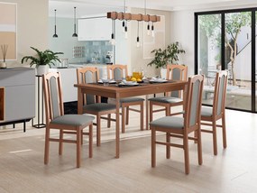 Rozkladací stôl so 6 stoličkami AL08, Morenie: biela - L, Poťahové látky: Hygge D91