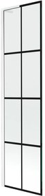 Mexen Next L, 1-krídlová vaňová zástena 50 x 150 cm, 6mm číre sklo-čierny vzor, biely profil, 895-050-000-03-77-20