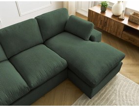 Zelená menčestrová rohová pohovka Belair – Bobochic Paris